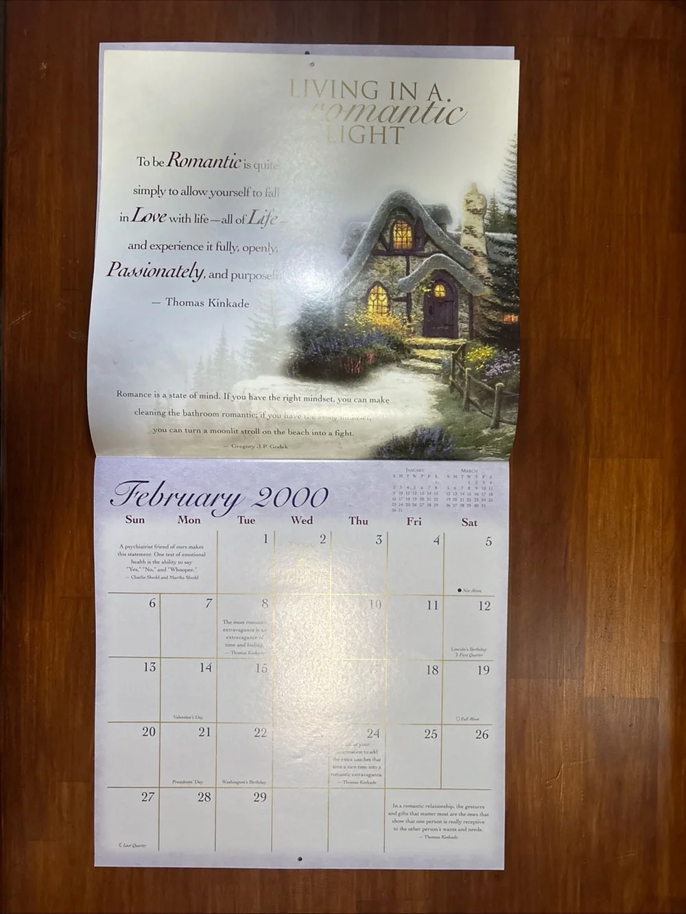 2000 Calendar Thomas Kinkade Lightpost For Living - The art of a Joyful Life